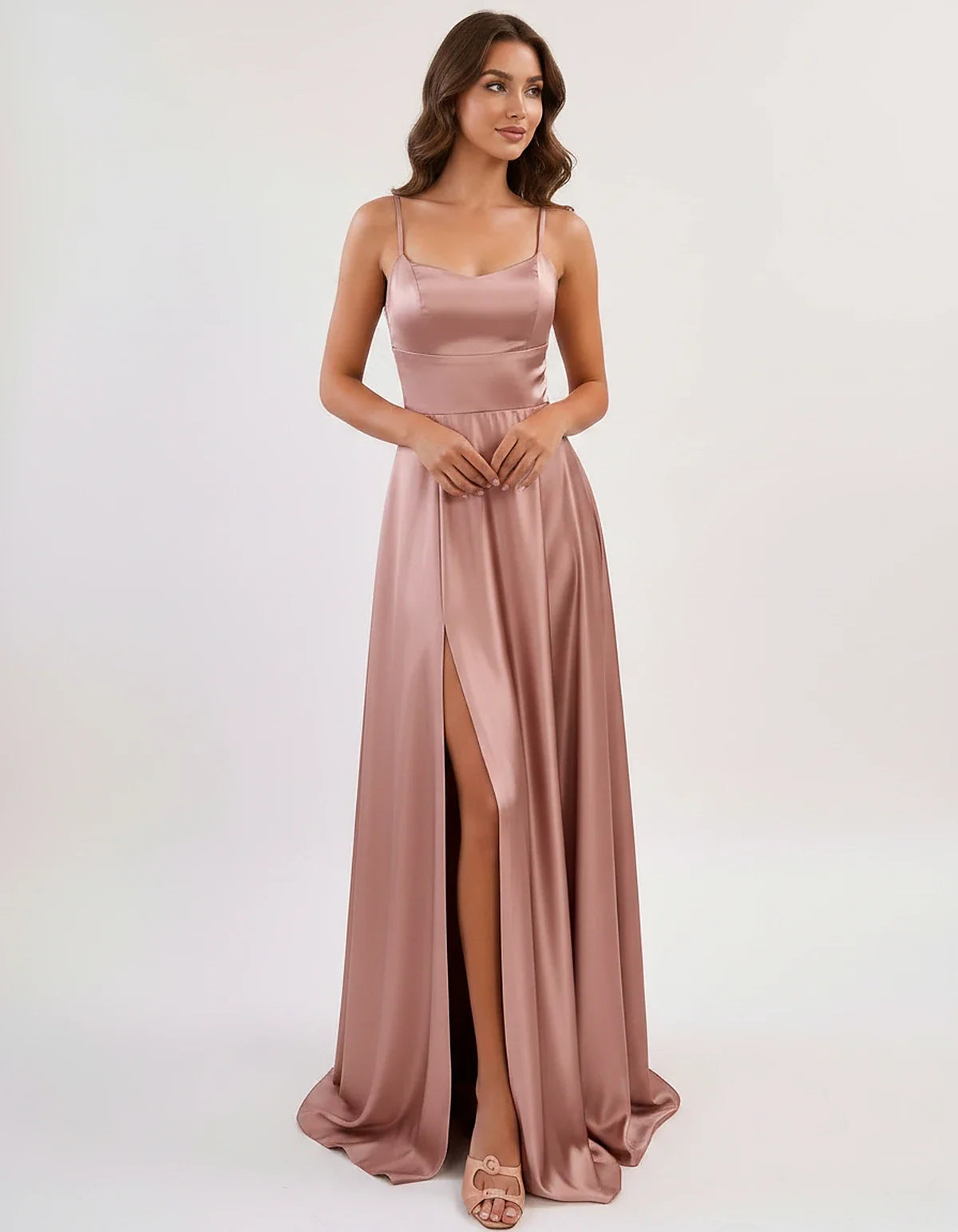 Satin Spaghetti Strap Scoop Neck A-Line Maxi Dress for Party, Cocktail, Evening, Wedding Guest, Bridesmaid & Summer Events, f | SKU: LMD-583741926184527-DUSTYROSE-L,LMD-583741926184527-DUSTYROSE-M,LMD-583741926184527-DUSTYROSE-S,LMD-583741926184527-DUSTYROSE-XL,LMD-583741926184527-DUSTYROSE-XS