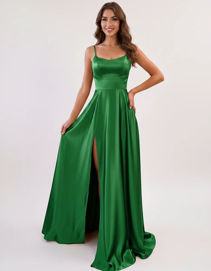 Satin Spaghetti Strap Scoop Neck A-Line Maxi Dress for Party, Cocktail, Evening, Wedding Guest, Bridesmaid & Summer Events, f | SKU: LMD-583741926184527-EMERALD-L,LMD-583741926184527-EMERALD-M,LMD-583741926184527-EMERALD-S,LMD-583741926184527-EMERALD-XL,LMD-583741926184527-EMERALD-XS
