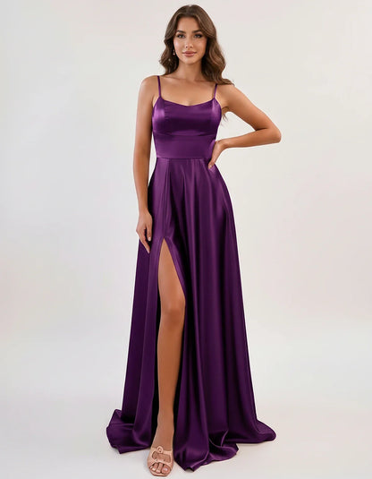 Satin Spaghetti Strap Scoop Neck A-Line Maxi Dress for Party, Cocktail, Evening, Wedding Guest, Bridesmaid & Summer Events, f | SKU: LMD-583741926184527-PUPLE-L,LMD-583741926184527-PUPLE-M,LMD-583741926184527-PUPLE-S,LMD-583741926184527-PUPLE-XL,LMD-583741926184527-PUPLE-XS