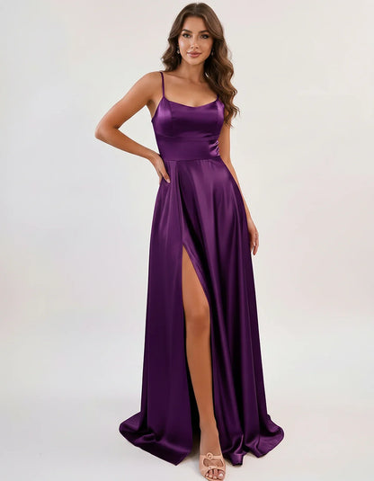 Satin Spaghetti Strap Scoop Neck A-Line Maxi Dress for Party, Cocktail, Evening, Wedding Guest, Bridesmaid & Summer Events, f | SKU: LMD-583741926184527-PUPLE-L,LMD-583741926184527-PUPLE-M,LMD-583741926184527-PUPLE-S,LMD-583741926184527-PUPLE-XL,LMD-583741926184527-PUPLE-XS