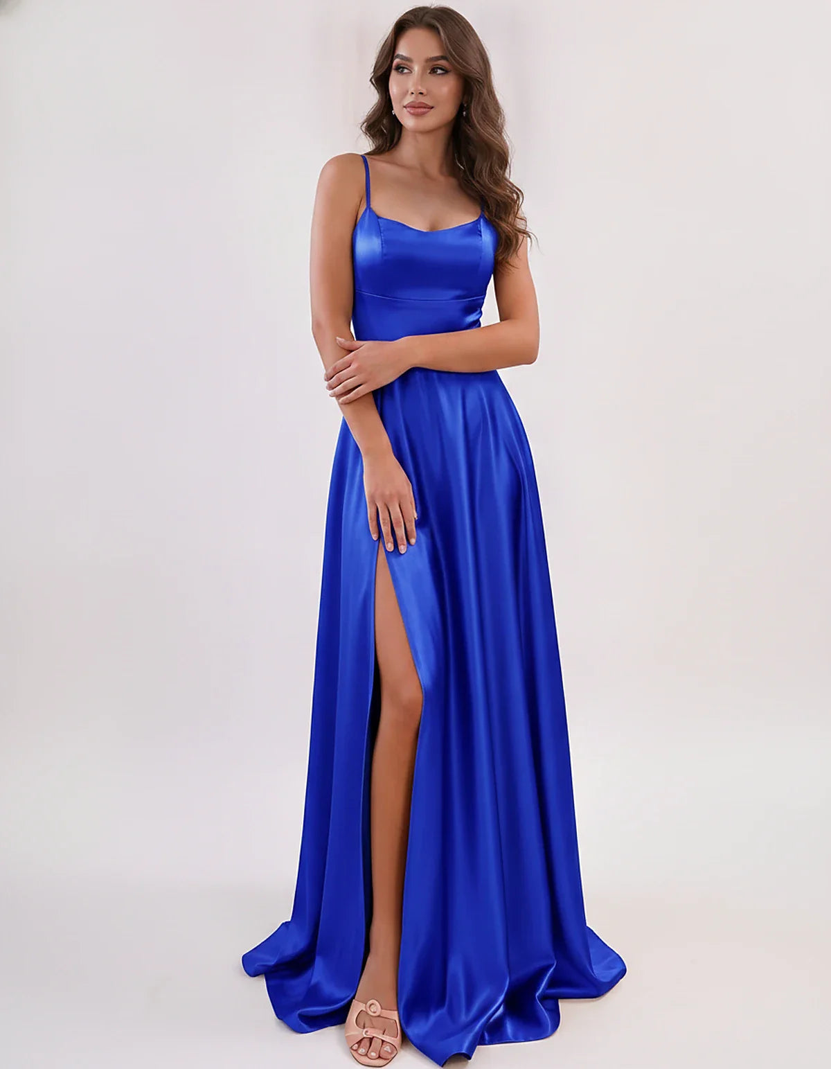 Satin Spaghetti Strap Scoop Neck A-Line Maxi Dress for Party, Cocktail, Evening, Wedding Guest, Bridesmaid & Summer Events, f | SKU: LMD-583741926184527-ROYALBLUE-L,LMD-583741926184527-ROYALBLUE-M,LMD-583741926184527-ROYALBLUE-S,LMD-583741926184527-ROYALBLUE-XL,LMD-583741926184527-ROYALBLUE-XS