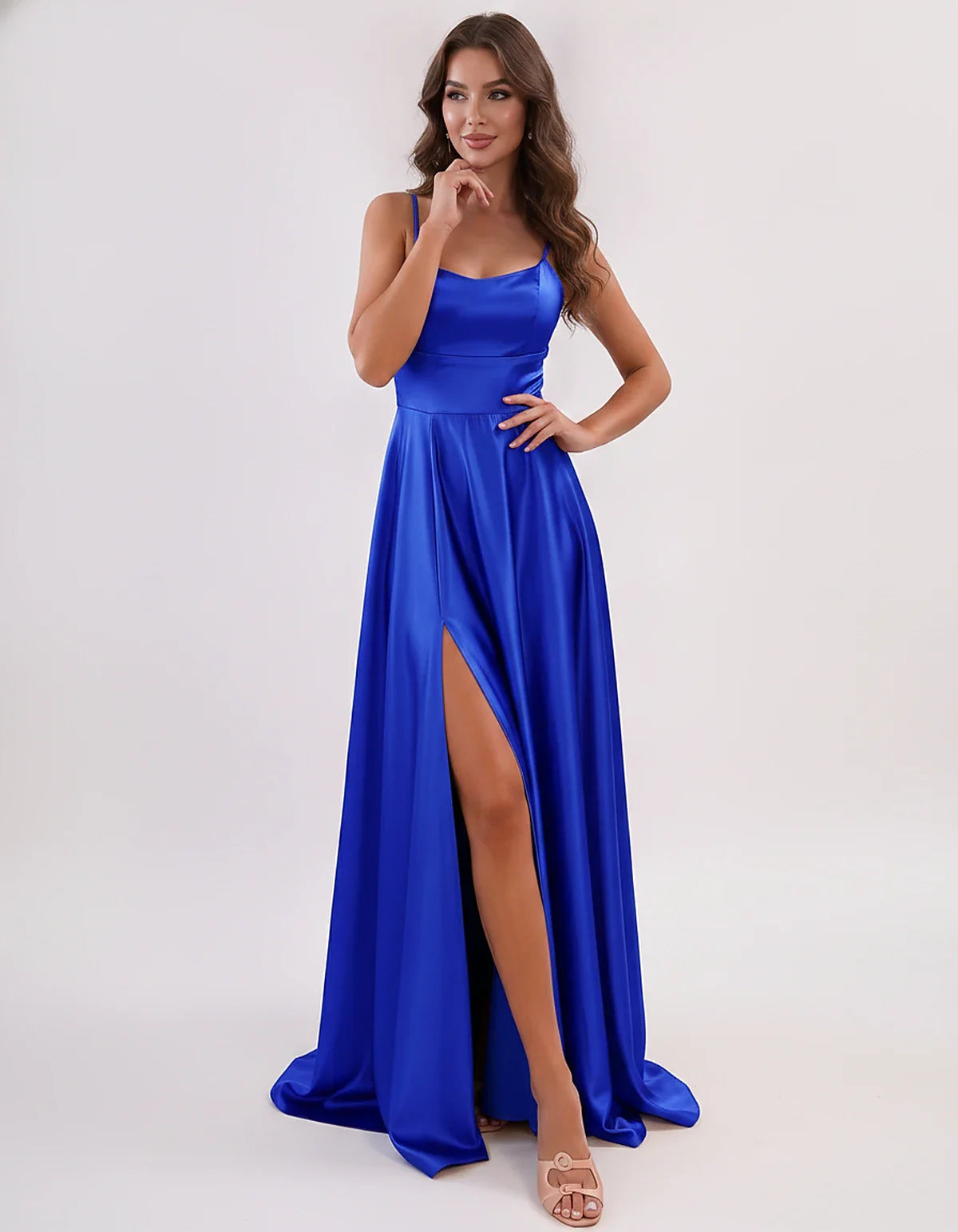 Satin Spaghetti Strap Scoop Neck A-Line Maxi Dress for Party, Cocktail, Evening, Wedding Guest, Bridesmaid & Summer Events, f | SKU: LMD-583741926184527-ROYALBLUE-L,LMD-583741926184527-ROYALBLUE-M,LMD-583741926184527-ROYALBLUE-S,LMD-583741926184527-ROYALBLUE-XL,LMD-583741926184527-ROYALBLUE-XS