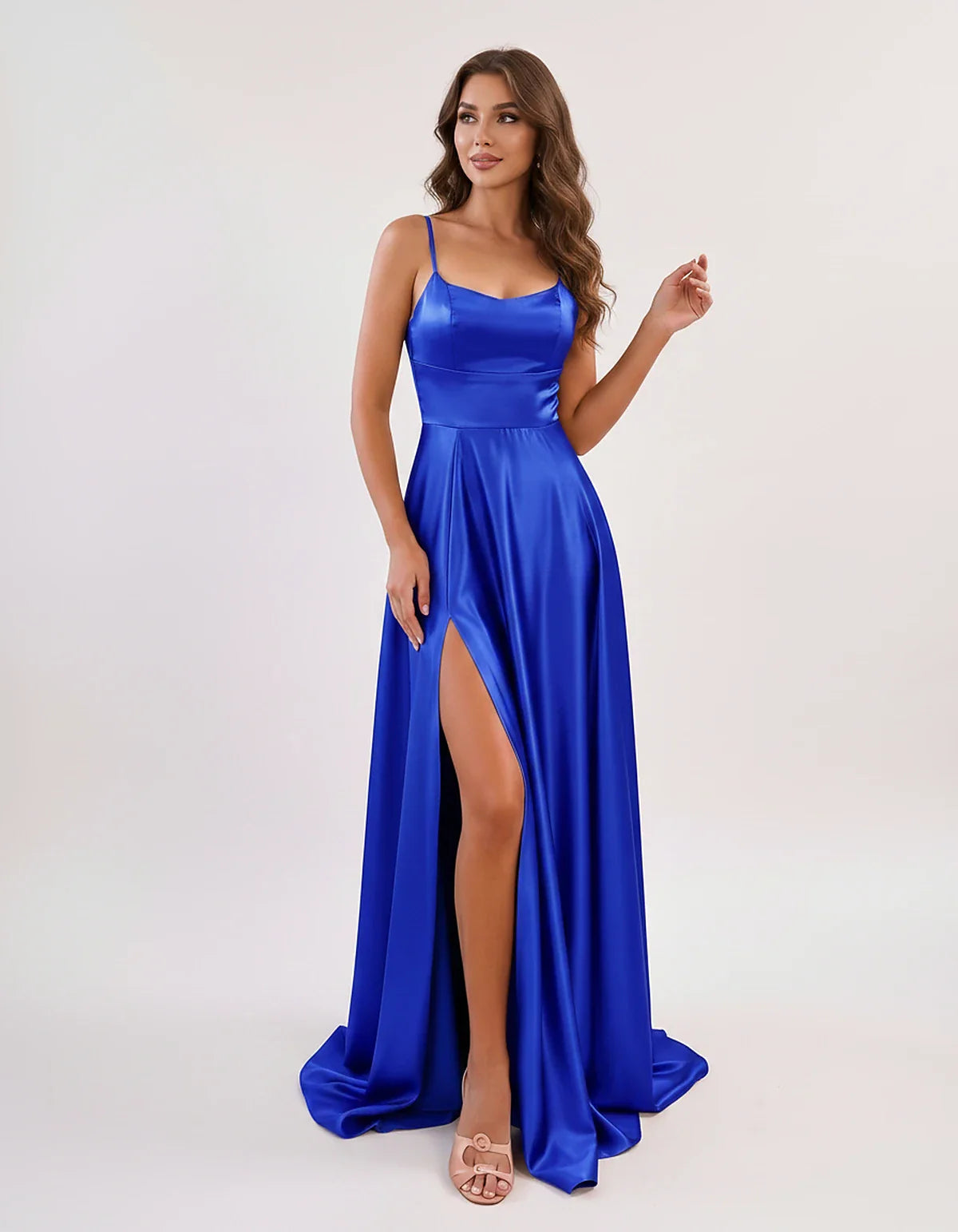 Satin Spaghetti Strap Scoop Neck A-Line Maxi Dress for Party, Cocktail, Evening, Wedding Guest, Bridesmaid & Summer Events, f | SKU: LMD-583741926184527-ROYALBLUE-L,LMD-583741926184527-ROYALBLUE-M,LMD-583741926184527-ROYALBLUE-S,LMD-583741926184527-ROYALBLUE-XL,LMD-583741926184527-ROYALBLUE-XS