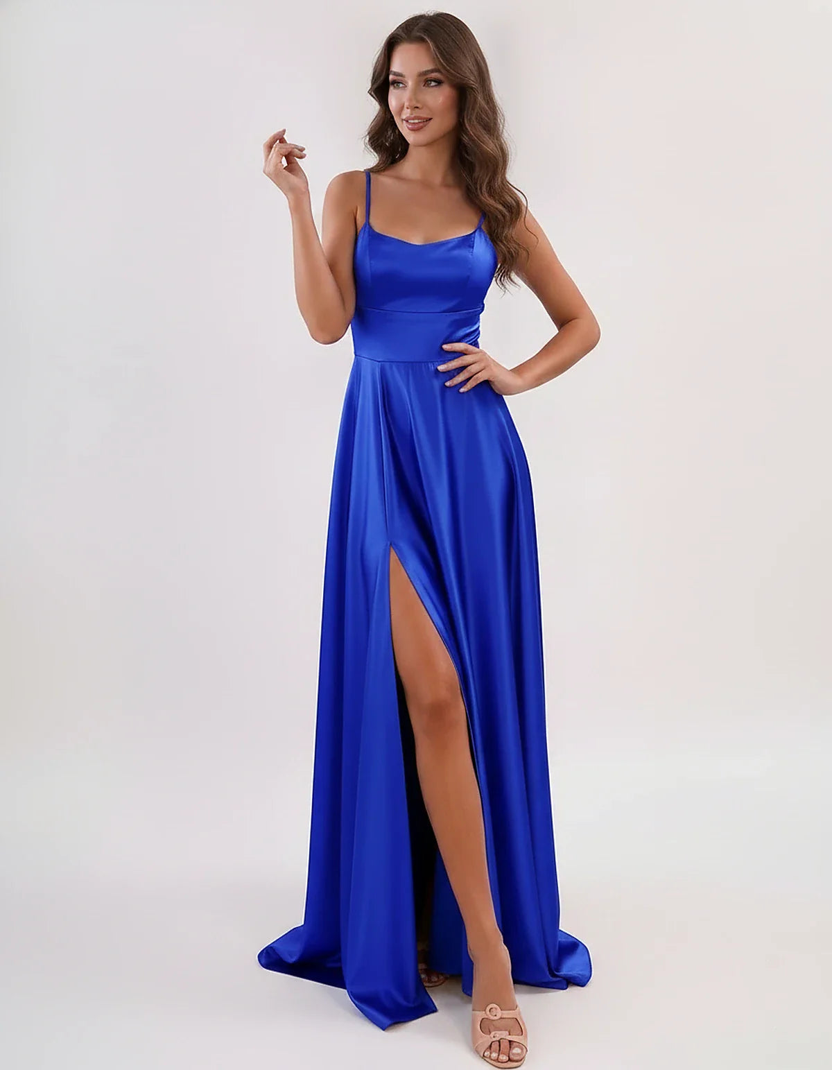 Satin Spaghetti Strap Scoop Neck A-Line Maxi Dress for Party, Cocktail, Evening, Wedding Guest, Bridesmaid & Summer Events, f | SKU: LMD-583741926184527-ROYALBLUE-L,LMD-583741926184527-ROYALBLUE-M,LMD-583741926184527-ROYALBLUE-S,LMD-583741926184527-ROYALBLUE-XL,LMD-583741926184527-ROYALBLUE-XS