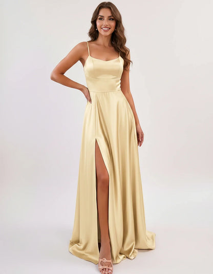 Satin Spaghetti Strap Scoop Neck A-Line Maxi Dress for Party, Cocktail, Evening, Wedding Guest, Bridesmaid & Summer Events, f | SKU: LMD-583741926184527-CHAMPAGNE-L,LMD-583741926184527-CHAMPAGNE-M,LMD-583741926184527-CHAMPAGNE-S,LMD-583741926184527-CHAMPAGNE-XL,LMD-583741926184527-CHAMPAGNE-XS