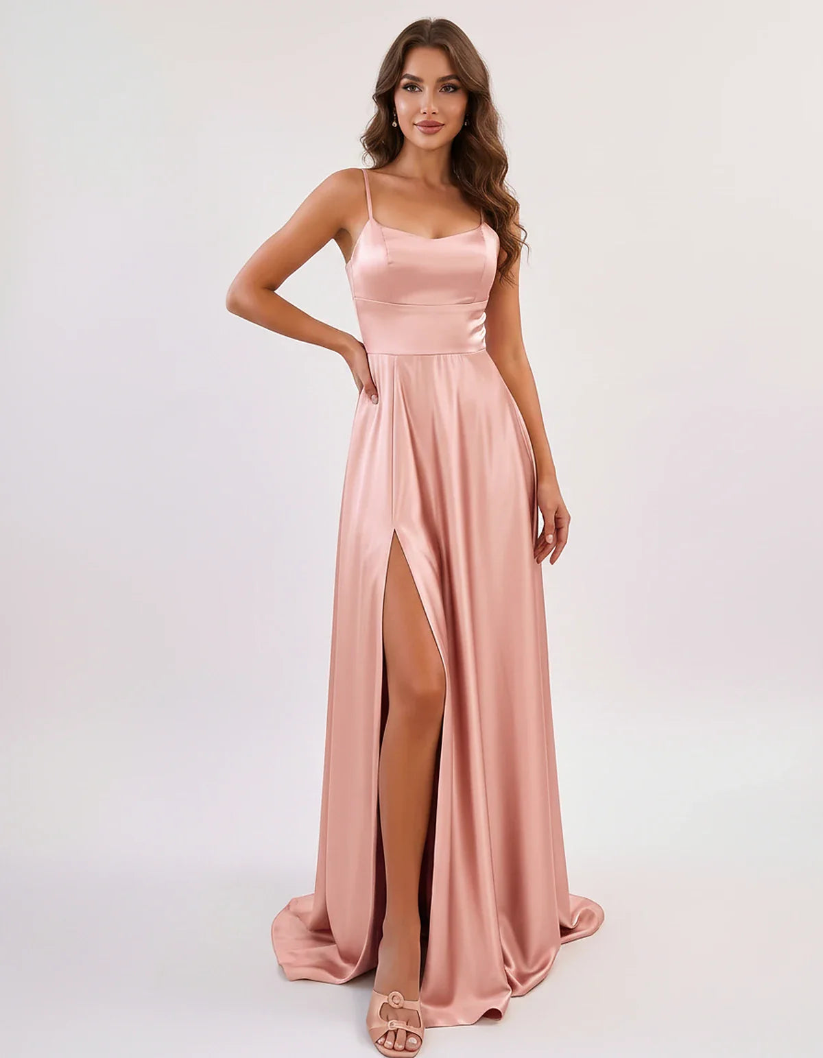Satin Spaghetti Strap Scoop Neck A-Line Maxi Dress for Party, Cocktail, Evening, Wedding Guest, Bridesmaid & Summer Events, f | SKU: LMD-583741926184527-BLUSH-L,LMD-583741926184527-BLUSH-M,LMD-583741926184527-BLUSH-S,LMD-583741926184527-BLUSH-XL,LMD-583741926184527-BLUSH-XS