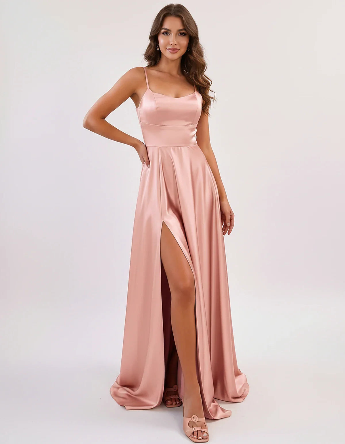 Satin Spaghetti Strap Scoop Neck A-Line Maxi Dress for Party, Cocktail, Evening, Wedding Guest, Bridesmaid & Summer Events, f | SKU: LMD-583741926184527-BLUSH-L,LMD-583741926184527-BLUSH-M,LMD-583741926184527-BLUSH-S,LMD-583741926184527-BLUSH-XL,LMD-583741926184527-BLUSH-XS