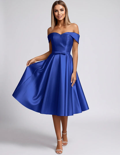 Satin Off-the-Shoulder Sweetheart A-Line Midi Dress with Pockets for Party, Cocktail, Evening, Wedding Guest & Summer Events, | SKU: LMD-584730196284715-ROYALBLUE-L,LMD-584730196284715-ROYALBLUE-M,LMD-584730196284715-ROYALBLUE-S,LMD-584730196284715-ROYALBLUE-XL,LMD-584730196284715-ROYALBLUE-XS