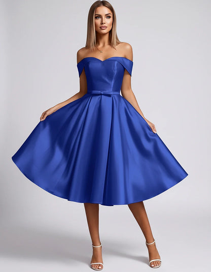 Satin Off-the-Shoulder Sweetheart A-Line Midi Dress with Pockets for Party, Cocktail, Evening, Wedding Guest & Summer Events, | SKU: LMD-584730196284715-ROYALBLUE-L,LMD-584730196284715-ROYALBLUE-M,LMD-584730196284715-ROYALBLUE-S,LMD-584730196284715-ROYALBLUE-XL,LMD-584730196284715-ROYALBLUE-XS