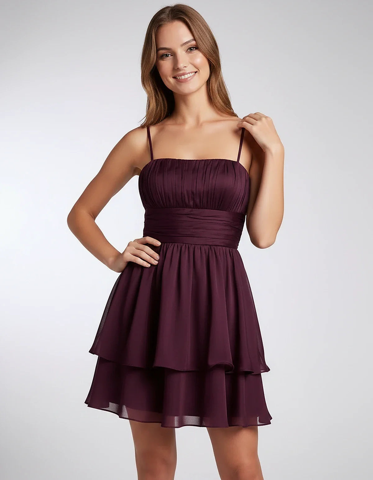 Polyester Tulle Sleeveless Strapless Fit & Flare Mini Dress for Party, Cocktail, Evening, Summer & Wedding Guest Occasions, f | SKU: LMD-582714930618475-PINK-L,LMD-582714930618475-PINK-M,LMD-582714930618475-PINK-S,LMD-582714930618475-PINK-XL,LMD-582714930618475-PINK-XS