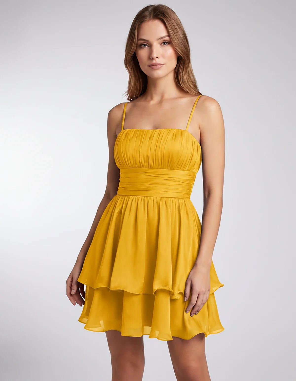 Polyester Tulle Sleeveless Strapless Fit & Flare Mini Dress for Party, Cocktail, Evening, Summer & Wedding Guest Occasions in