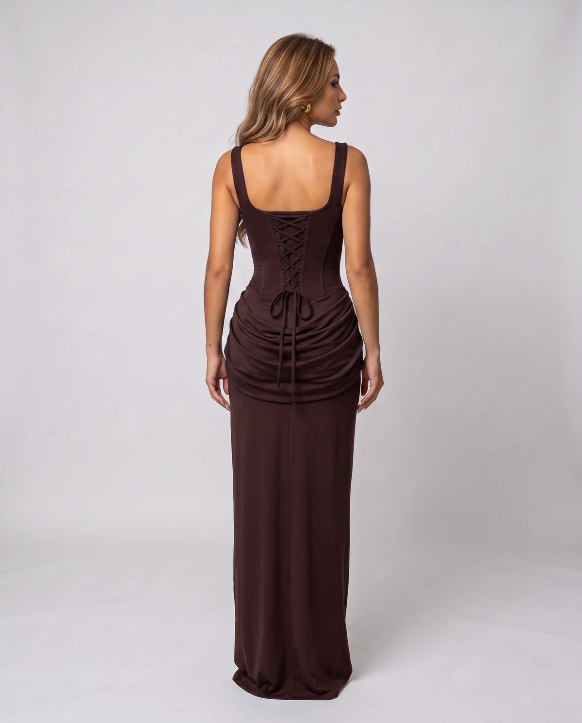 Lyonesse Maxi Dresses — Brown | SKU: RB-2b46d8-brown-XS,RB-2b46d8-brown-S,RB-2b46d8-brown-M,RB-2b46d8-brown-L