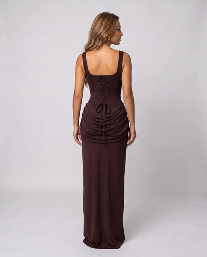 Lyonesse Maxi Dresses — Brown | SKU: RB-2b46d8-brown-XS,RB-2b46d8-brown-S,RB-2b46d8-brown-M,RB-2b46d8-brown-L