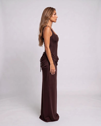 Lyonesse Maxi Dresses — Brown | SKU: RB-2b46d8-brown-XS,RB-2b46d8-brown-S,RB-2b46d8-brown-M,RB-2b46d8-brown-L