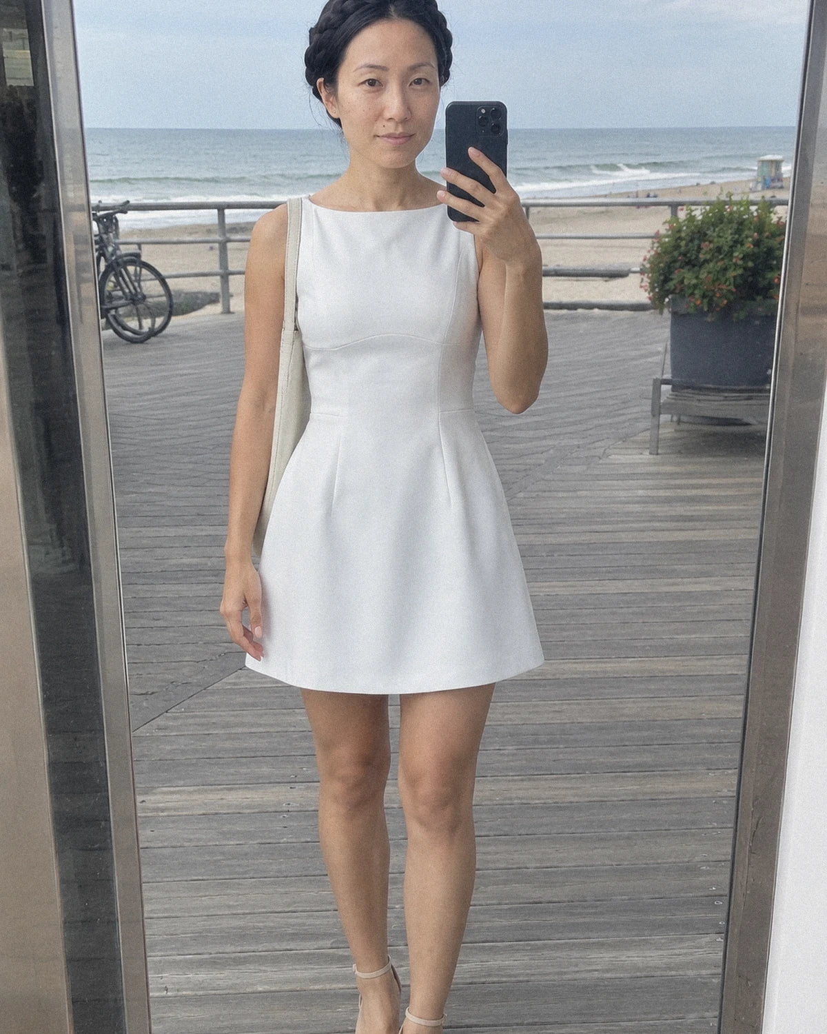 Lysmene Mini Dresses — White | SKU: RB-90845f-white-XS,RB-90845f-white-S,RB-90845f-white-M,RB-90845f-white-L