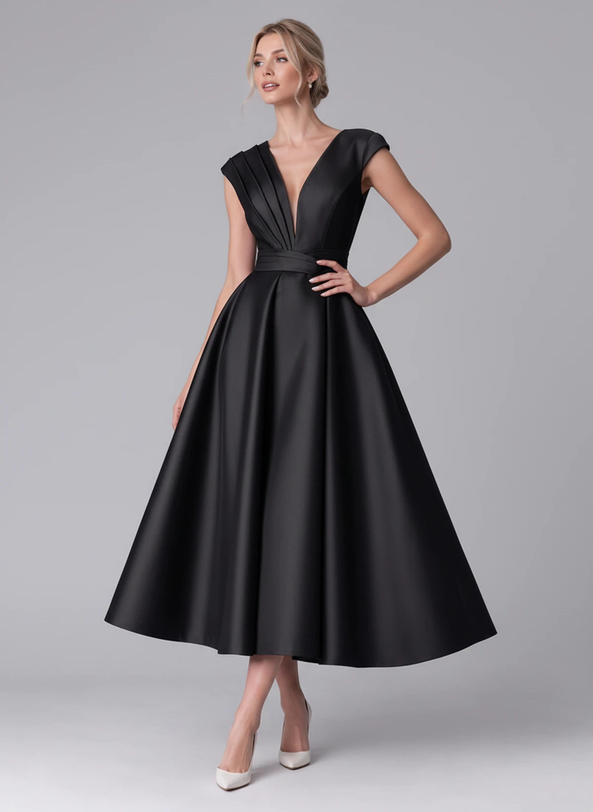 Madrigal Midi Dresses — Black | SKU: RB-e8c11e-black-2,RB-e8c11e-black-4,RB-e8c11e-black-6,RB-e8c11e-black-8,RB-e8c11e-black-10,RB-e8c11e-black-12,RB-e8c11e-black-14,RB-e8c11e-black-16,RB-e8c11e-black-16W,RB-e8c11e-black-18W,RB-e8c11e-black-20W,RB-e8c11e-black-22W