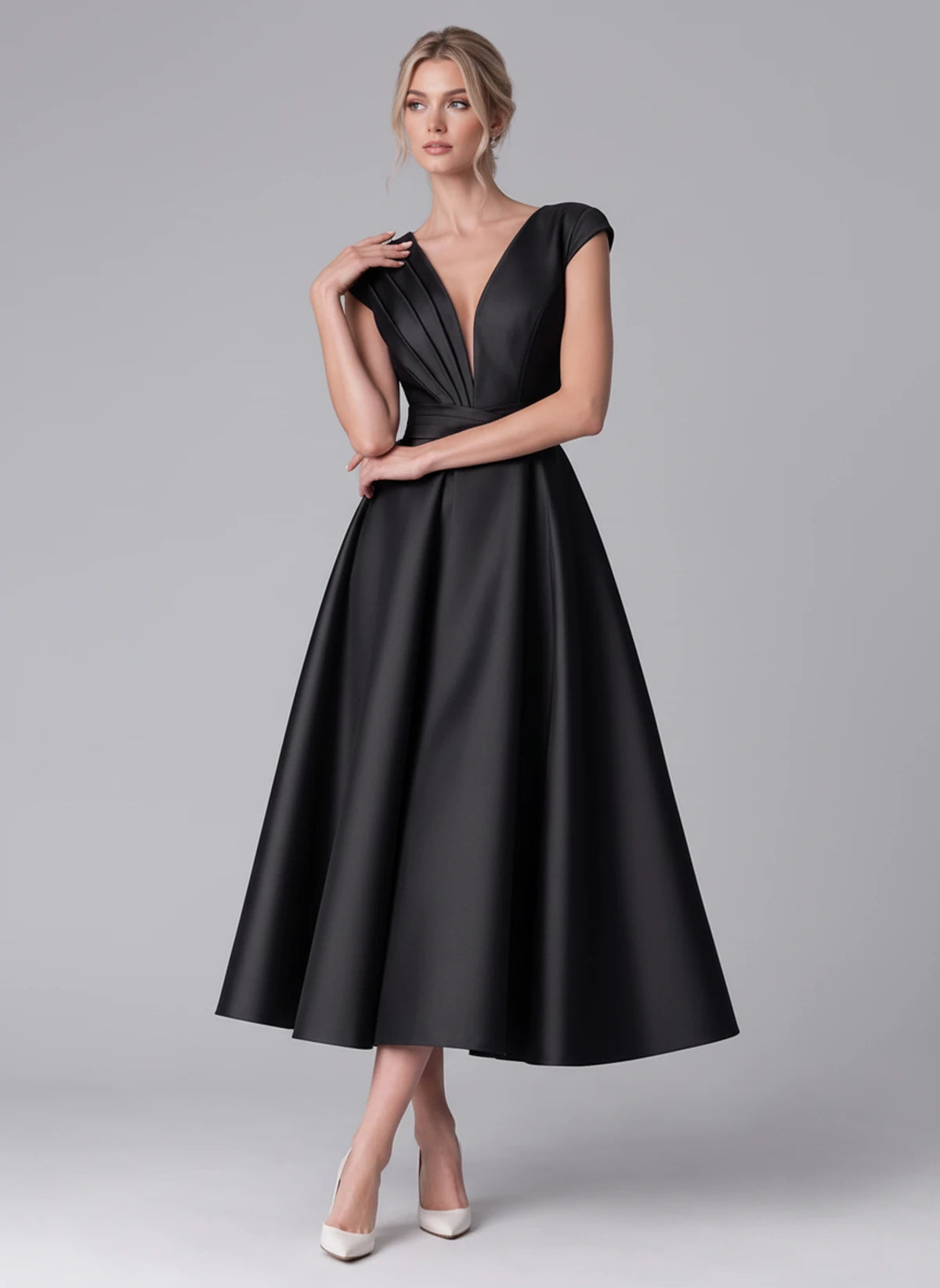 Madrigal Midi Dresses — Black | SKU: RB-e8c11e-black-2,RB-e8c11e-black-4,RB-e8c11e-black-6,RB-e8c11e-black-8,RB-e8c11e-black-10,RB-e8c11e-black-12,RB-e8c11e-black-14,RB-e8c11e-black-16,RB-e8c11e-black-16W,RB-e8c11e-black-18W,RB-e8c11e-black-20W,RB-e8c11e-black-22W