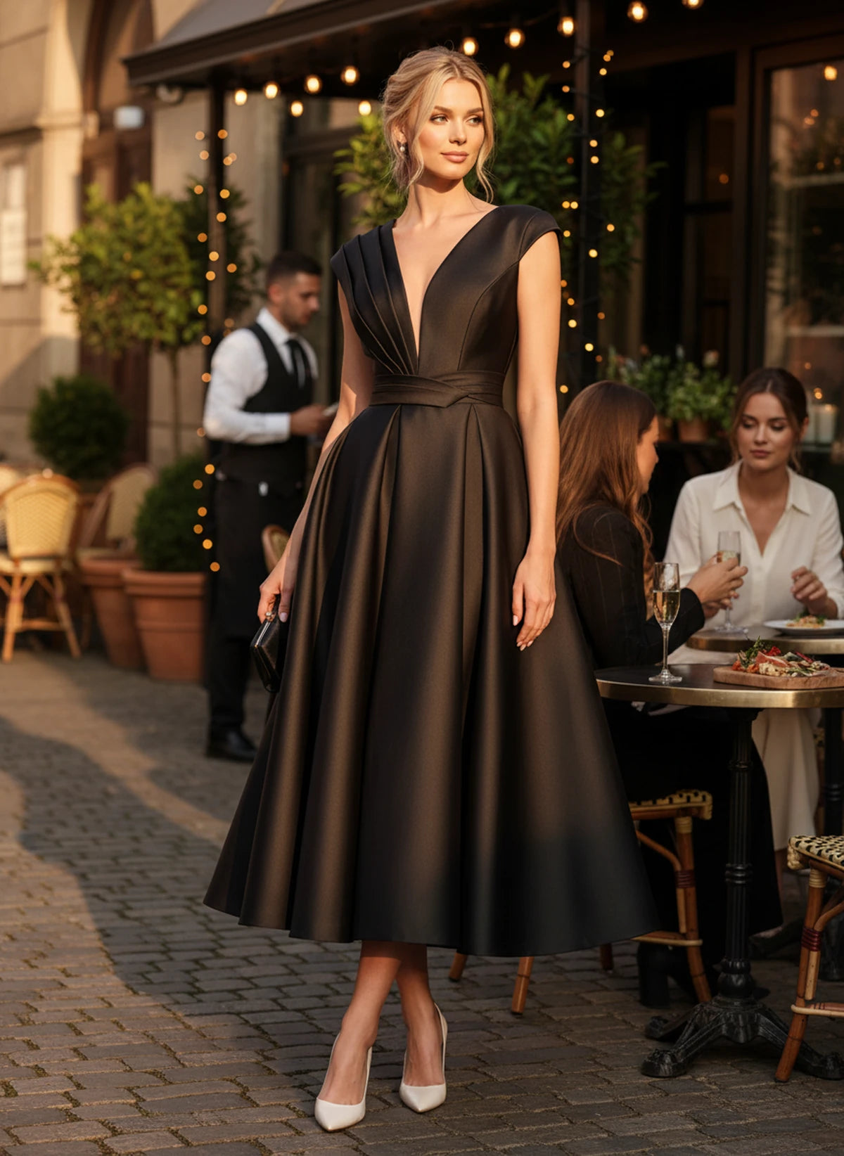 Madrigal Midi Dresses — Black | SKU: RB-e8c11e-black-2,RB-e8c11e-black-4,RB-e8c11e-black-6,RB-e8c11e-black-8,RB-e8c11e-black-10,RB-e8c11e-black-12,RB-e8c11e-black-14,RB-e8c11e-black-16,RB-e8c11e-black-16W,RB-e8c11e-black-18W,RB-e8c11e-black-20W,RB-e8c11e-black-22W