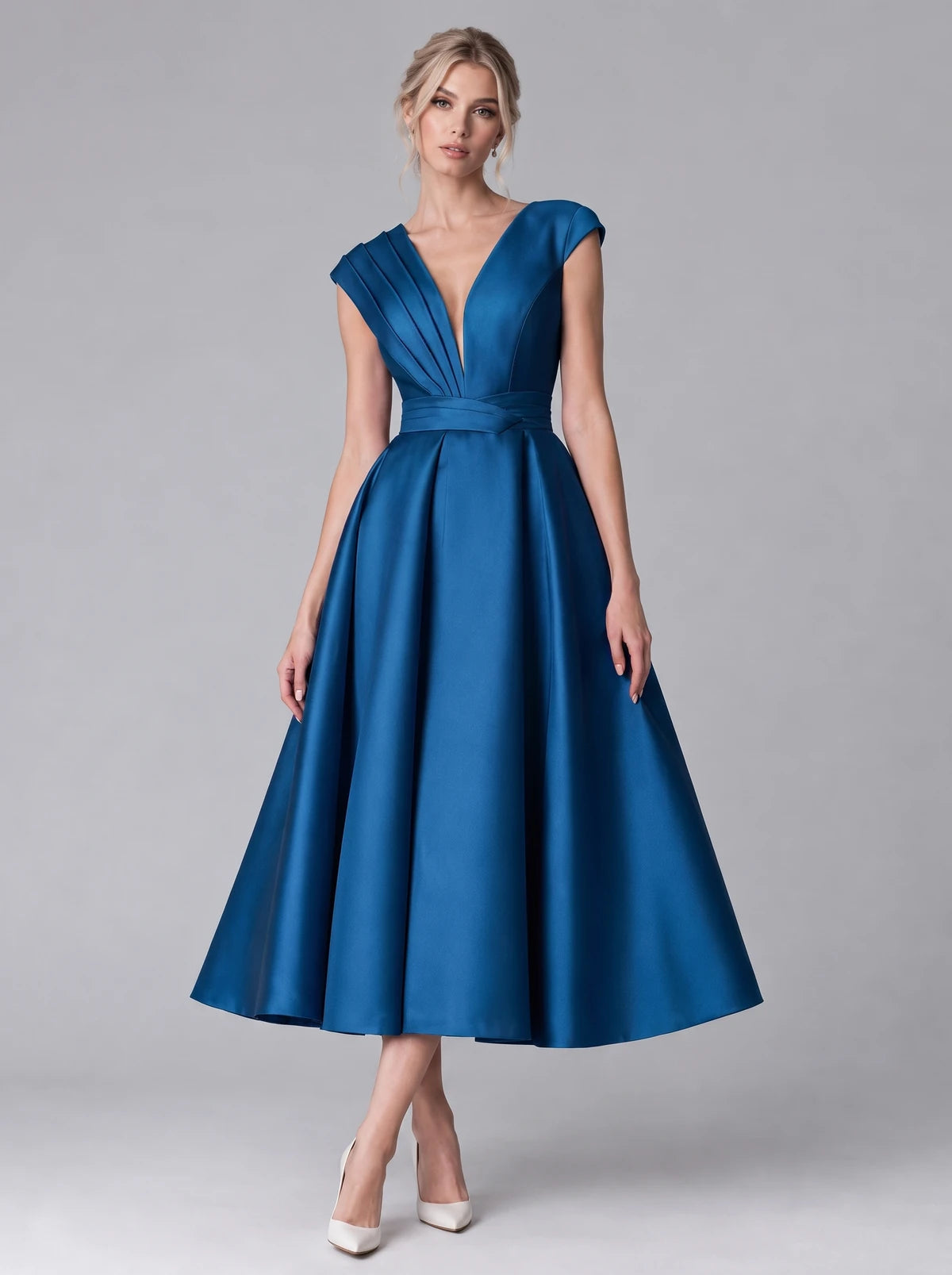 Madrigal Midi Dresses — Blue