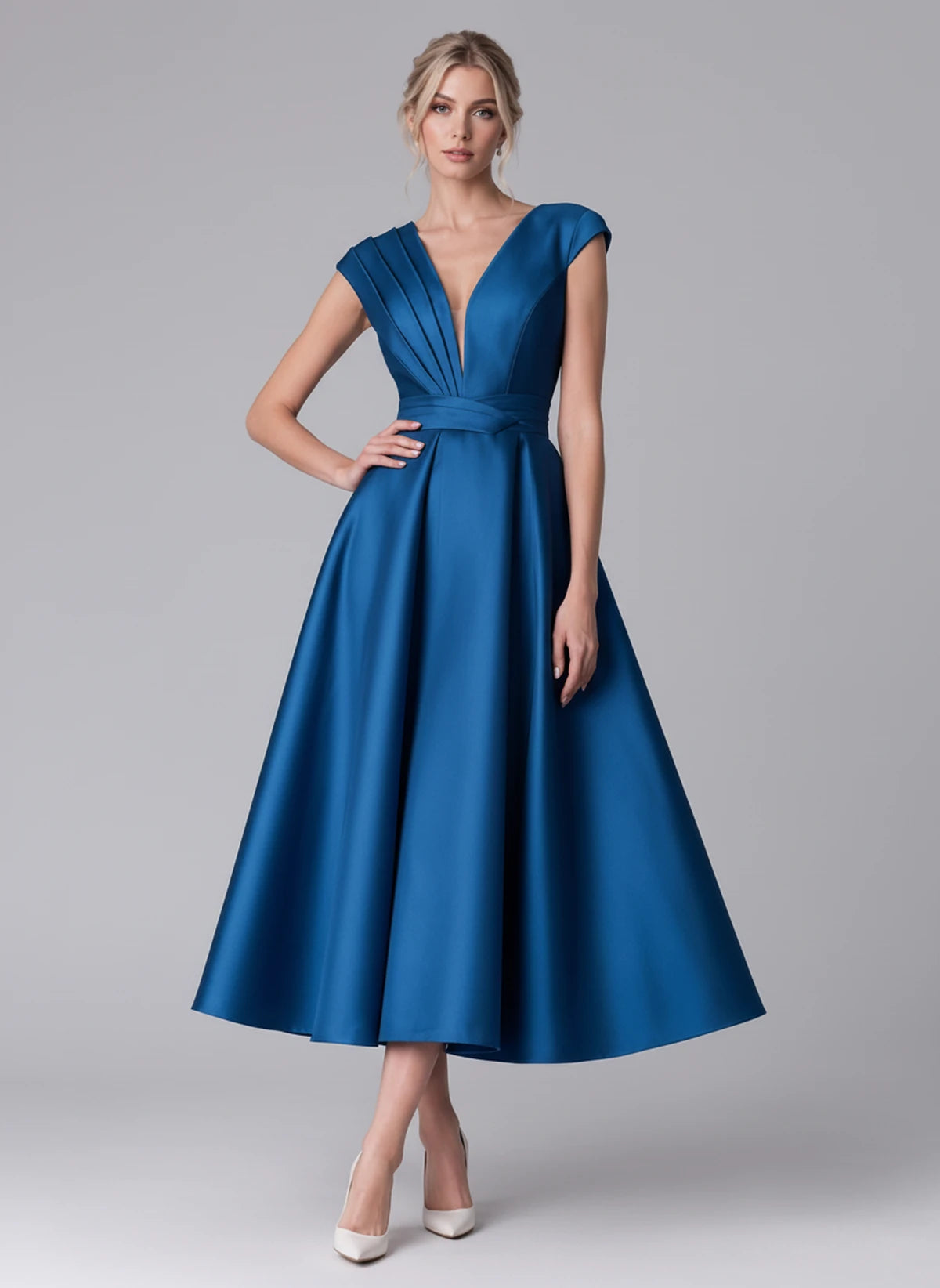 Madrigal Midi Dresses — Blue | SKU: RB-e8c11e-blue-2,RB-e8c11e-blue-4,RB-e8c11e-blue-6,RB-e8c11e-blue-8,RB-e8c11e-blue-10,RB-e8c11e-blue-12,RB-e8c11e-blue-14,RB-e8c11e-blue-16,RB-e8c11e-blue-16W,RB-e8c11e-blue-18W,RB-e8c11e-blue-20W,RB-e8c11e-blue-22W