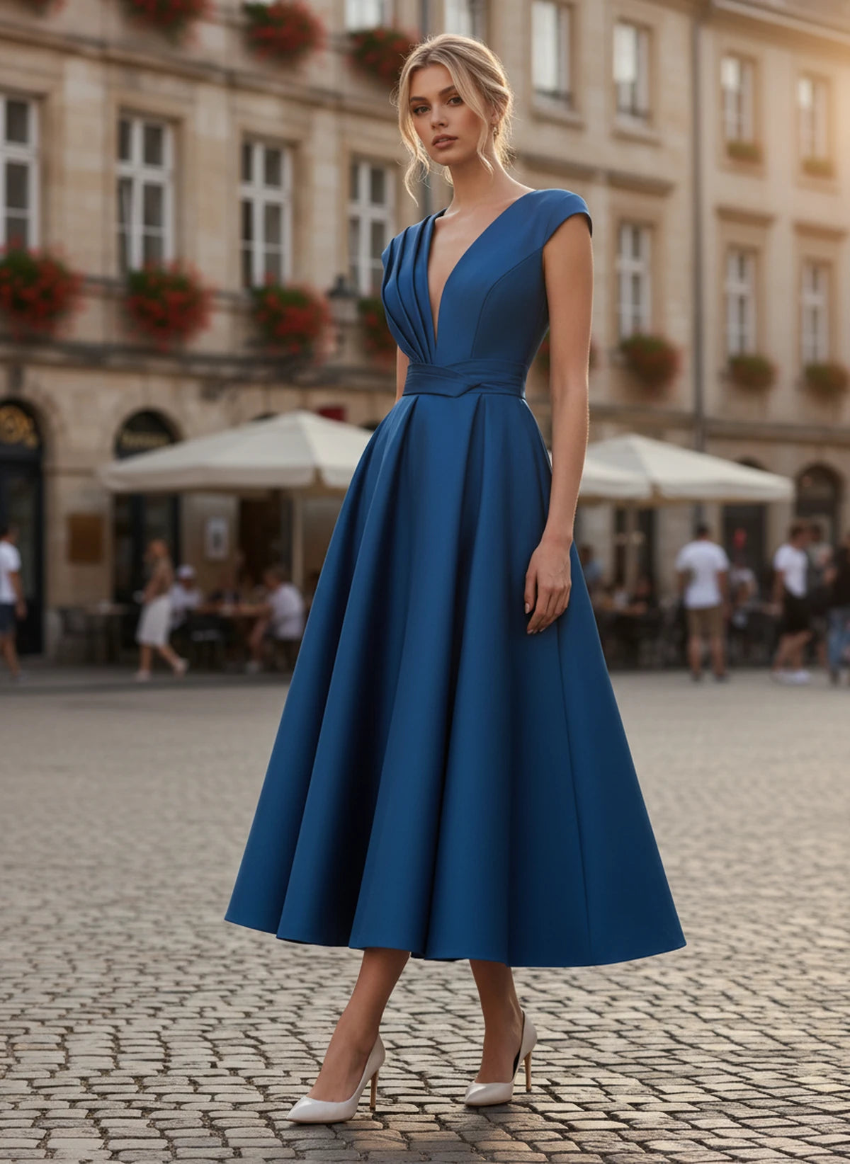 Madrigal Midi Dresses — Blue | SKU: RB-e8c11e-blue-2,RB-e8c11e-blue-4,RB-e8c11e-blue-6,RB-e8c11e-blue-8,RB-e8c11e-blue-10,RB-e8c11e-blue-12,RB-e8c11e-blue-14,RB-e8c11e-blue-16,RB-e8c11e-blue-16W,RB-e8c11e-blue-18W,RB-e8c11e-blue-20W,RB-e8c11e-blue-22W