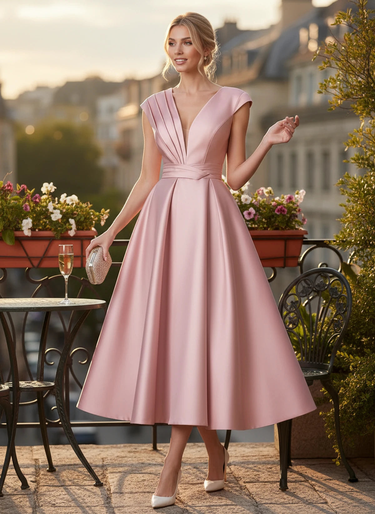 Madrigal Midi Dresses — Pink | SKU: RB-e8c11e-pink-2,RB-e8c11e-pink-4,RB-e8c11e-pink-6,RB-e8c11e-pink-8,RB-e8c11e-pink-10,RB-e8c11e-pink-12,RB-e8c11e-pink-14,RB-e8c11e-pink-16,RB-e8c11e-pink-16W,RB-e8c11e-pink-18W,RB-e8c11e-pink-20W,RB-e8c11e-pink-22W