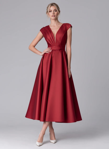 Madrigal Midi Dresses — Red | SKU: RB-e8c11e-red-2,RB-e8c11e-red-4,RB-e8c11e-red-6,RB-e8c11e-red-8,RB-e8c11e-red-10,RB-e8c11e-red-12,RB-e8c11e-red-14,RB-e8c11e-red-16,RB-e8c11e-red-16W,RB-e8c11e-red-18W,RB-e8c11e-red-20W,RB-e8c11e-red-22W