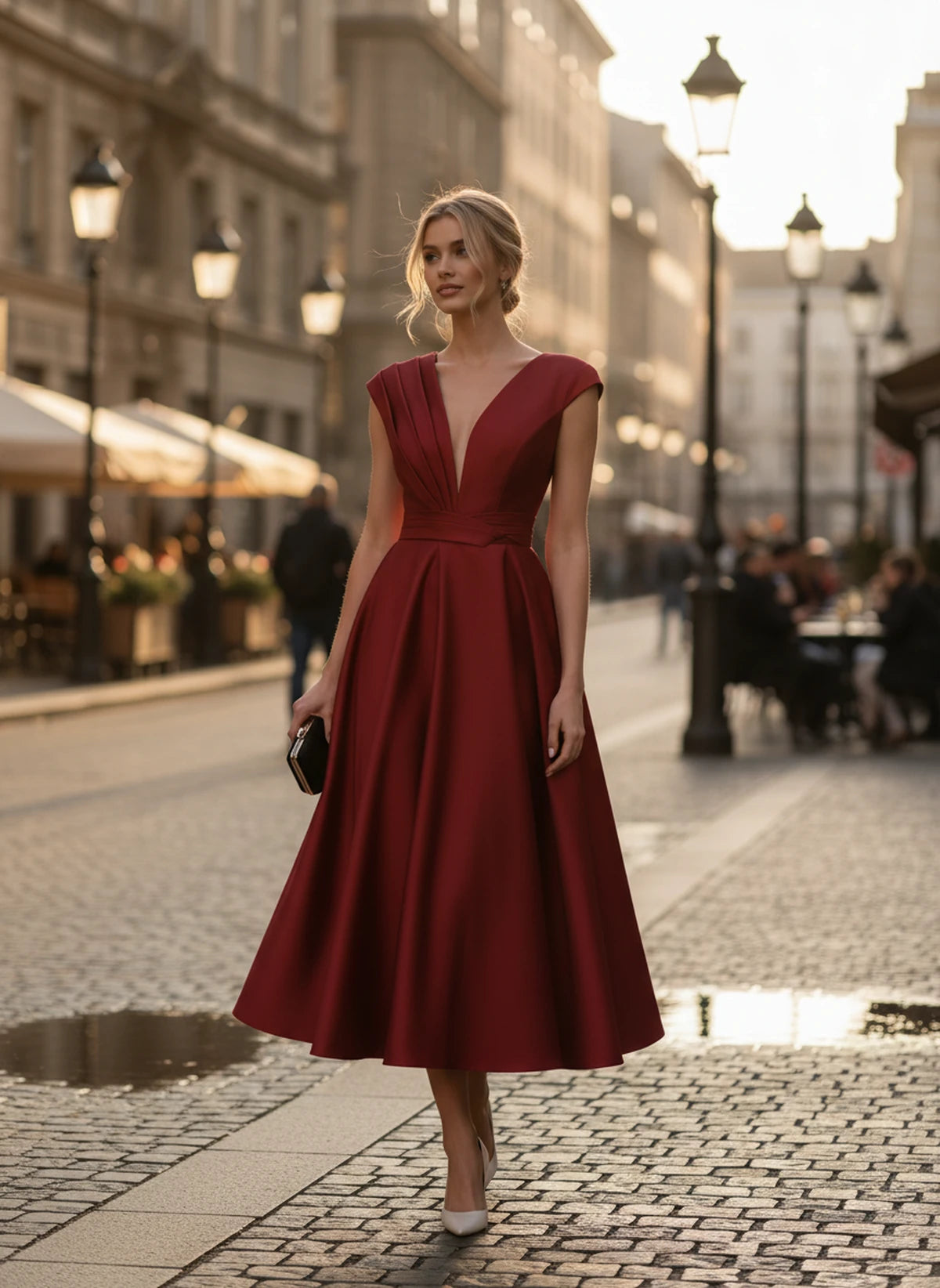 Madrigal Midi Dresses — Red | SKU: RB-e8c11e-red-2,RB-e8c11e-red-4,RB-e8c11e-red-6,RB-e8c11e-red-8,RB-e8c11e-red-10,RB-e8c11e-red-12,RB-e8c11e-red-14,RB-e8c11e-red-16,RB-e8c11e-red-16W,RB-e8c11e-red-18W,RB-e8c11e-red-20W,RB-e8c11e-red-22W