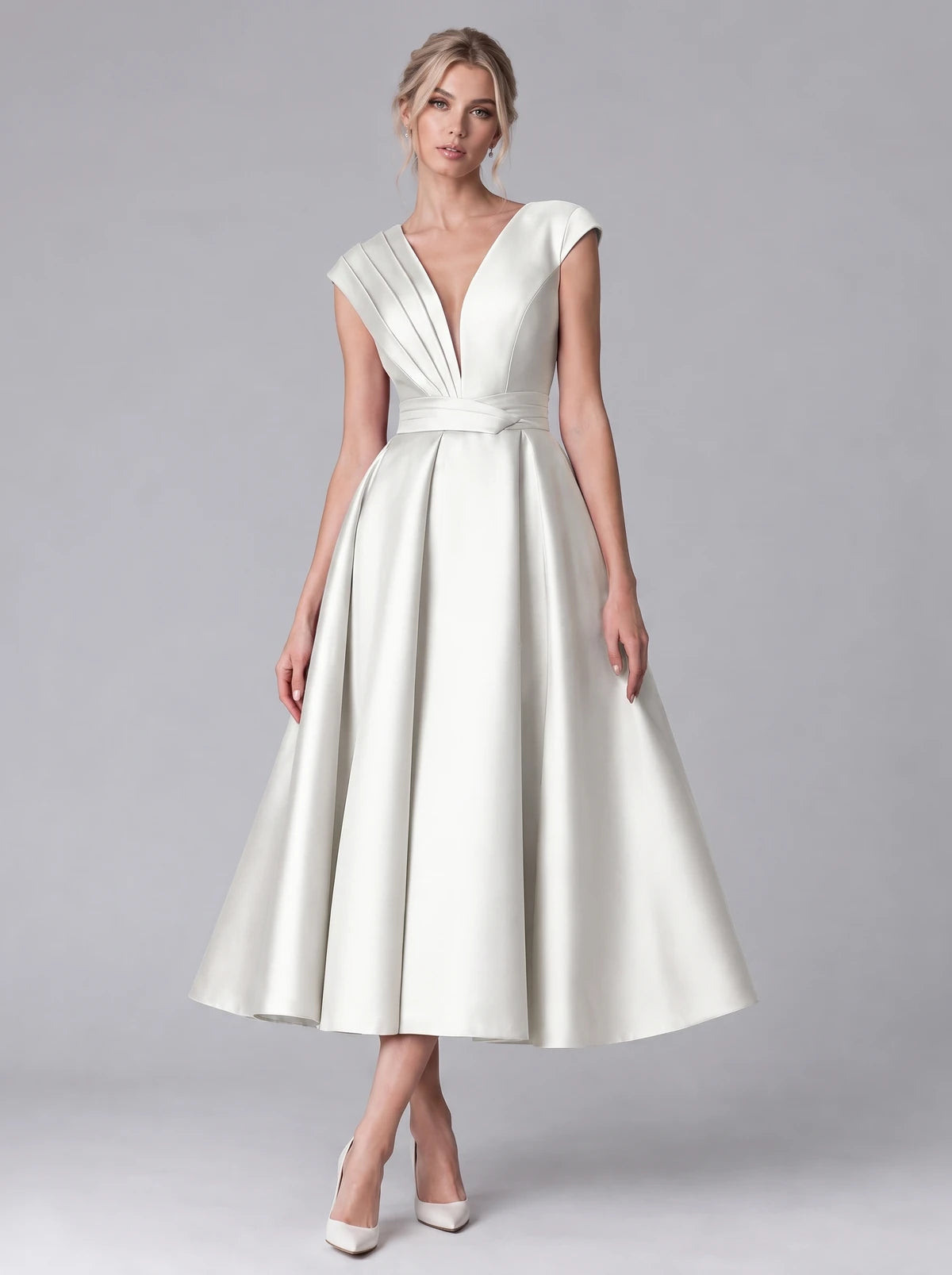Madrigal Midi Dresses — White