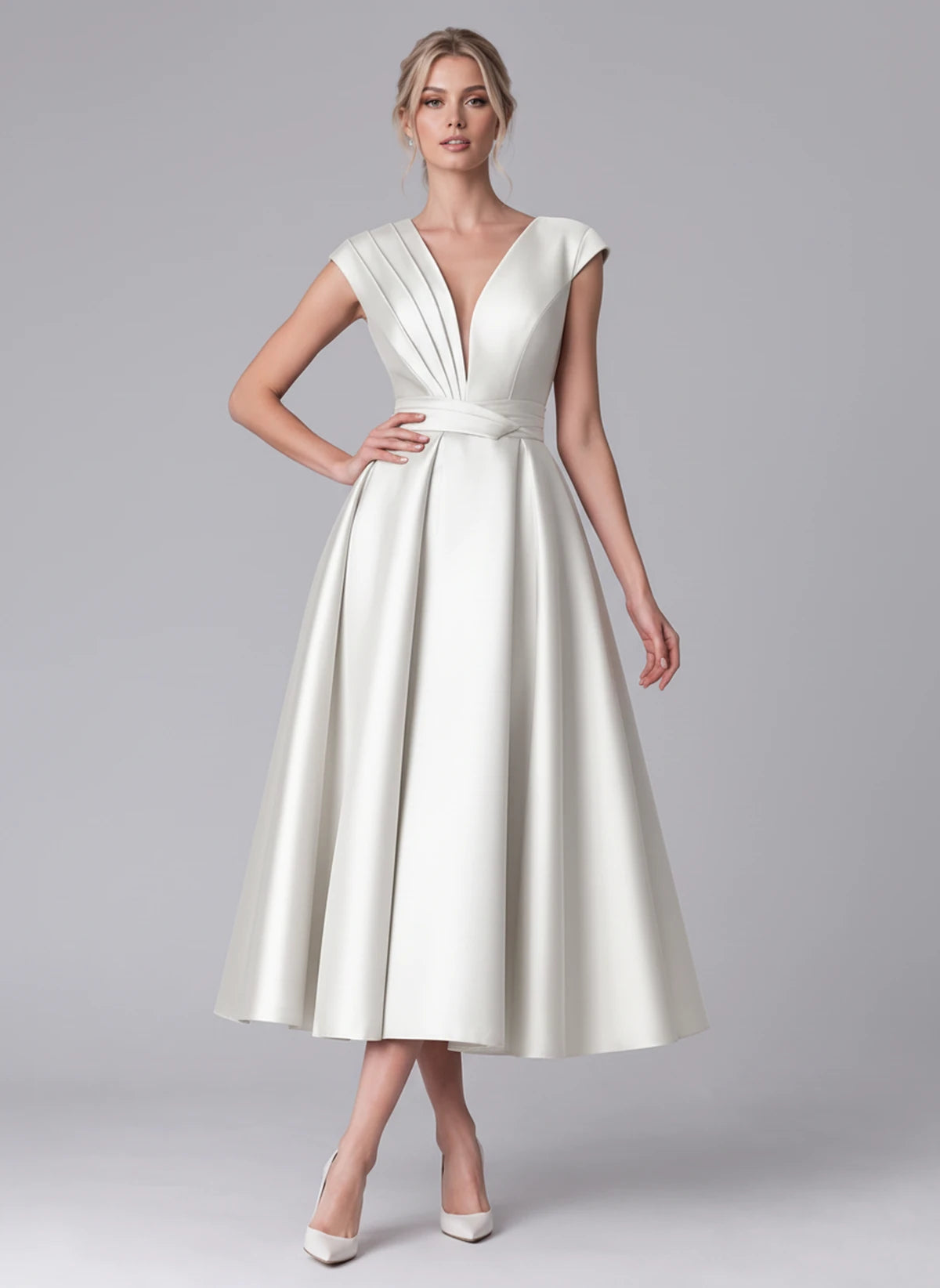 Madrigal Midi Dresses — White | SKU: RB-e8c11e-white-2,RB-e8c11e-white-4,RB-e8c11e-white-6,RB-e8c11e-white-8,RB-e8c11e-white-10,RB-e8c11e-white-12,RB-e8c11e-white-14,RB-e8c11e-white-16,RB-e8c11e-white-16W,RB-e8c11e-white-18W,RB-e8c11e-white-20W,RB-e8c11e-white-22W