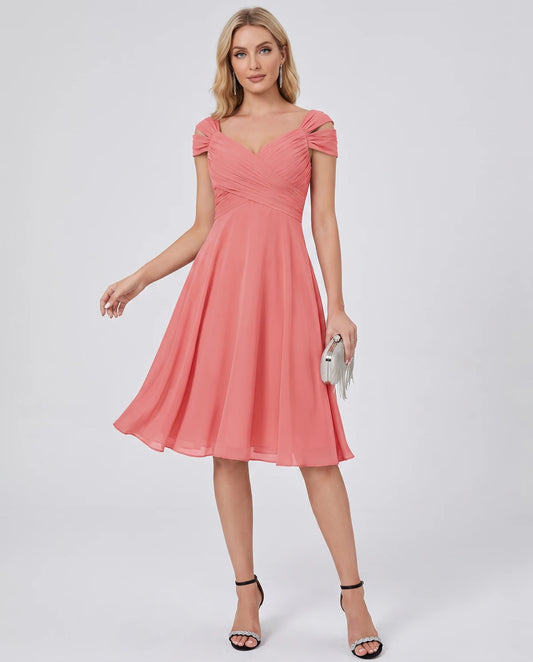 Maelys Midi Dresses — Coral