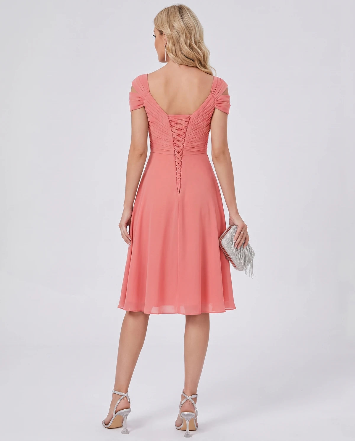 Maelys Midi Dresses — Coral | SKU: RB-25267f-coral-2,RB-25267f-coral-4,RB-25267f-coral-6,RB-25267f-coral-8,RB-25267f-coral-10,RB-25267f-coral-12,RB-25267f-coral-14,RB-25267f-coral-16,RB-25267f-coral-16W,RB-25267f-coral-18W,RB-25267f-coral-20W,RB-25267f-coral-22W
