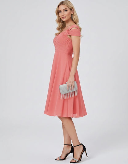 Maelys Midi Dresses — Coral | SKU: RB-25267f-coral-2,RB-25267f-coral-4,RB-25267f-coral-6,RB-25267f-coral-8,RB-25267f-coral-10,RB-25267f-coral-12,RB-25267f-coral-14,RB-25267f-coral-16,RB-25267f-coral-16W,RB-25267f-coral-18W,RB-25267f-coral-20W,RB-25267f-coral-22W