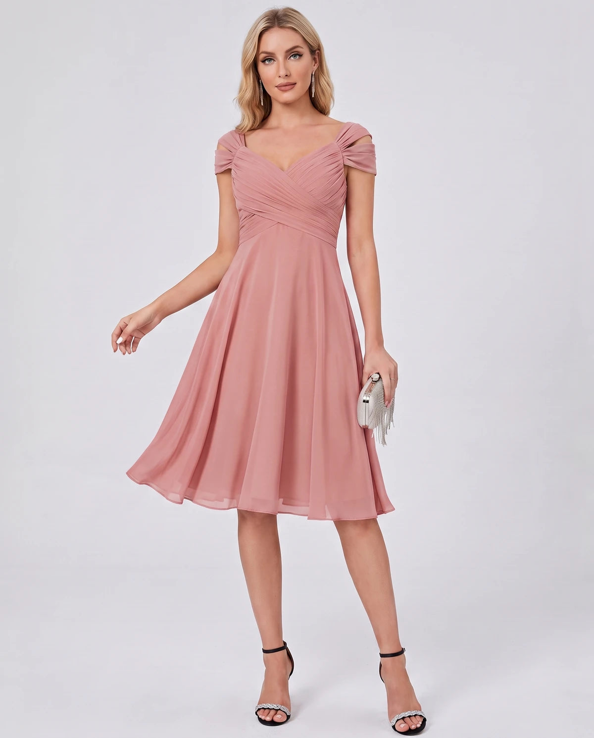 Maelys Midi Dresses — Dusty Rose