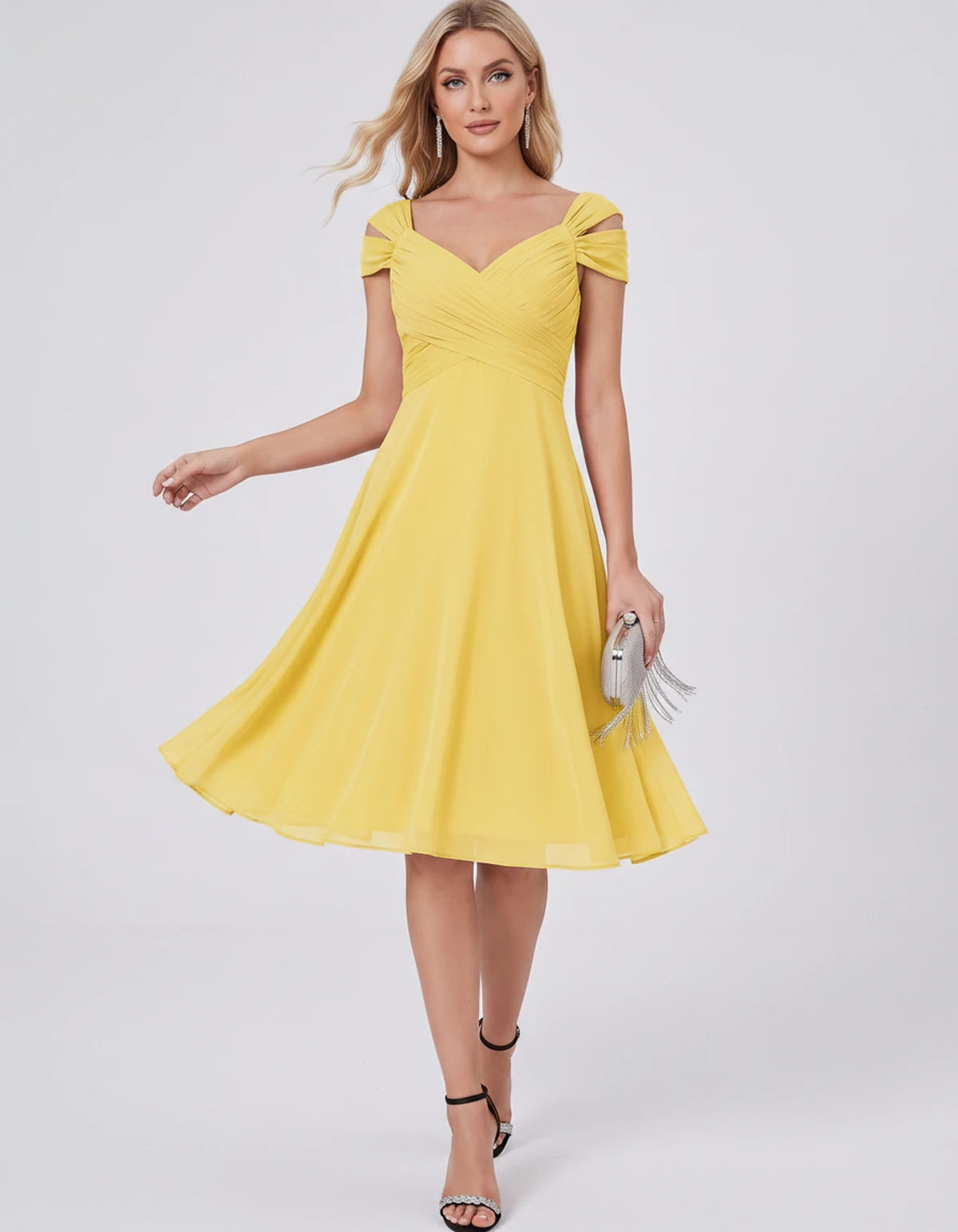 Maelys Midi Dresses — Yellow | SKU: RB-25267f-yellow-2,RB-25267f-yellow-4,RB-25267f-yellow-6,RB-25267f-yellow-8,RB-25267f-yellow-10,RB-25267f-yellow-12,RB-25267f-yellow-14,RB-25267f-yellow-16,RB-25267f-yellow-16W,RB-25267f-yellow-18W,RB-25267f-yellow-20W,RB-25267f-yellow-22W
