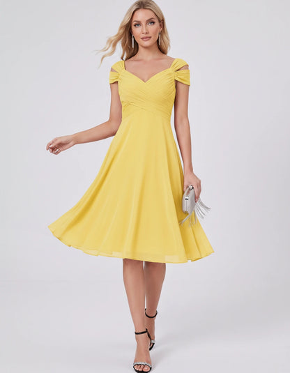Maelys Midi Dresses — Yellow | SKU: RB-25267f-yellow-2,RB-25267f-yellow-4,RB-25267f-yellow-6,RB-25267f-yellow-8,RB-25267f-yellow-10,RB-25267f-yellow-12,RB-25267f-yellow-14,RB-25267f-yellow-16,RB-25267f-yellow-16W,RB-25267f-yellow-18W,RB-25267f-yellow-20W,RB-25267f-yellow-22W