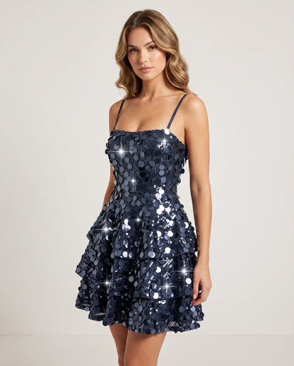Magnolia Mini Dress — Navy
