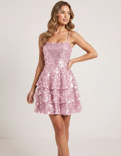 Magnolia Mini Dress — Pink | SKU: RB-ca51aa-pink-2,RB-ca51aa-pink-4,RB-ca51aa-pink-6,RB-ca51aa-pink-8,RB-ca51aa-pink-10,RB-ca51aa-pink-12,RB-ca51aa-pink-14,RB-ca51aa-pink-16,RB-ca51aa-pink-16W,RB-ca51aa-pink-18W,RB-ca51aa-pink-20W,RB-ca51aa-pink-22W