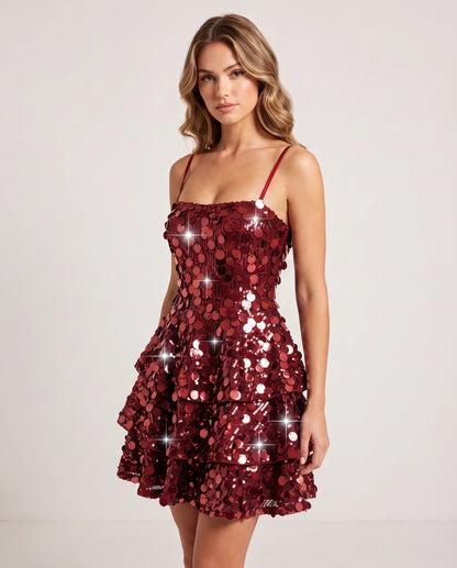 Magnolia Mini Dress — Red