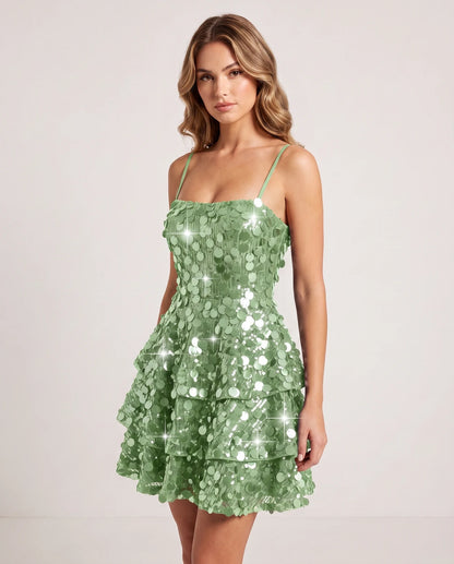 Magnolia Mini Dress — Sage