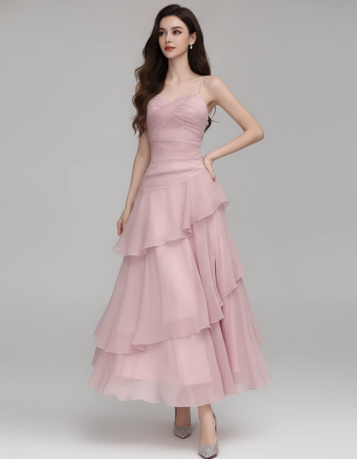 Mahonia Maxi Dresses — Baby Pink | SKU: RB-c612f4-babypink-XS,RB-c612f4-babypink-S,RB-c612f4-babypink-M,RB-c612f4-babypink-L,RB-c612f4-babypink-XL