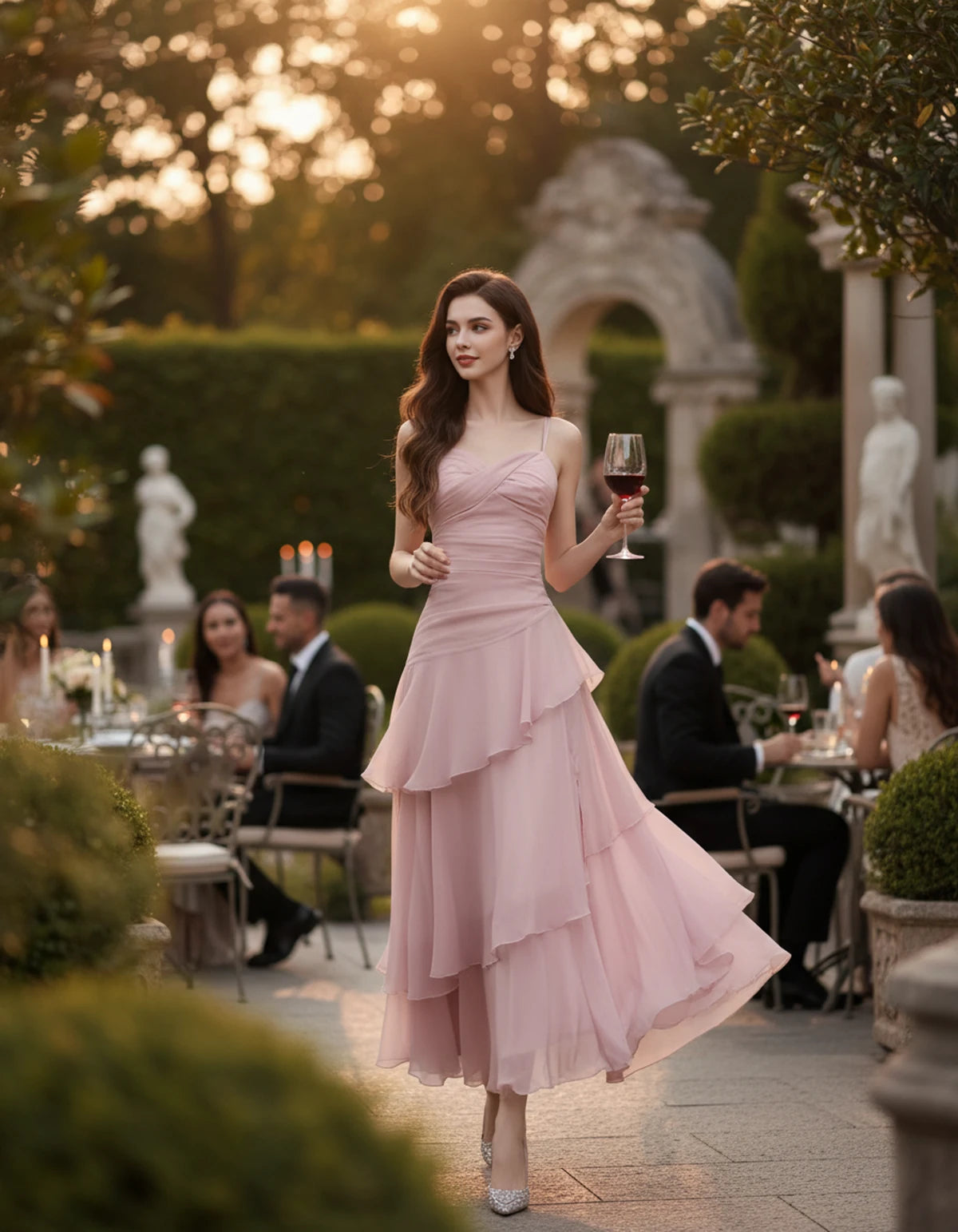 Mahonia Maxi Dresses — Baby Pink | SKU: RB-c612f4-babypink-XS,RB-c612f4-babypink-S,RB-c612f4-babypink-M,RB-c612f4-babypink-L,RB-c612f4-babypink-XL
