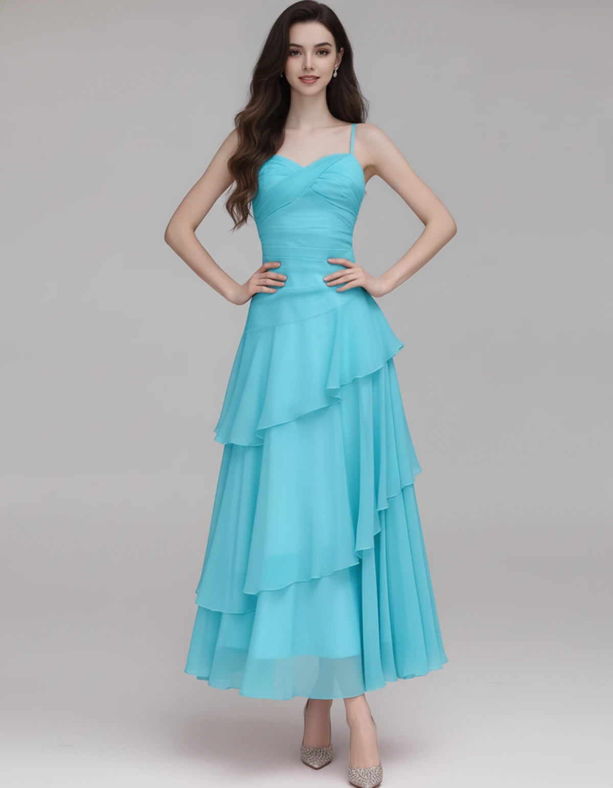 Mahonia Maxi Dresses — Lake Blue | SKU: RB-c612f4-lakeblue-XS,RB-c612f4-lakeblue-S,RB-c612f4-lakeblue-M,RB-c612f4-lakeblue-L,RB-c612f4-lakeblue-XL