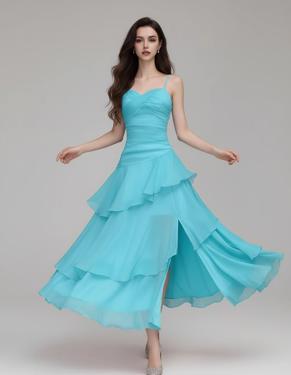 Mahonia Maxi Dresses — Lake Blue | SKU: RB-c612f4-lakeblue-XS,RB-c612f4-lakeblue-S,RB-c612f4-lakeblue-M,RB-c612f4-lakeblue-L,RB-c612f4-lakeblue-XL