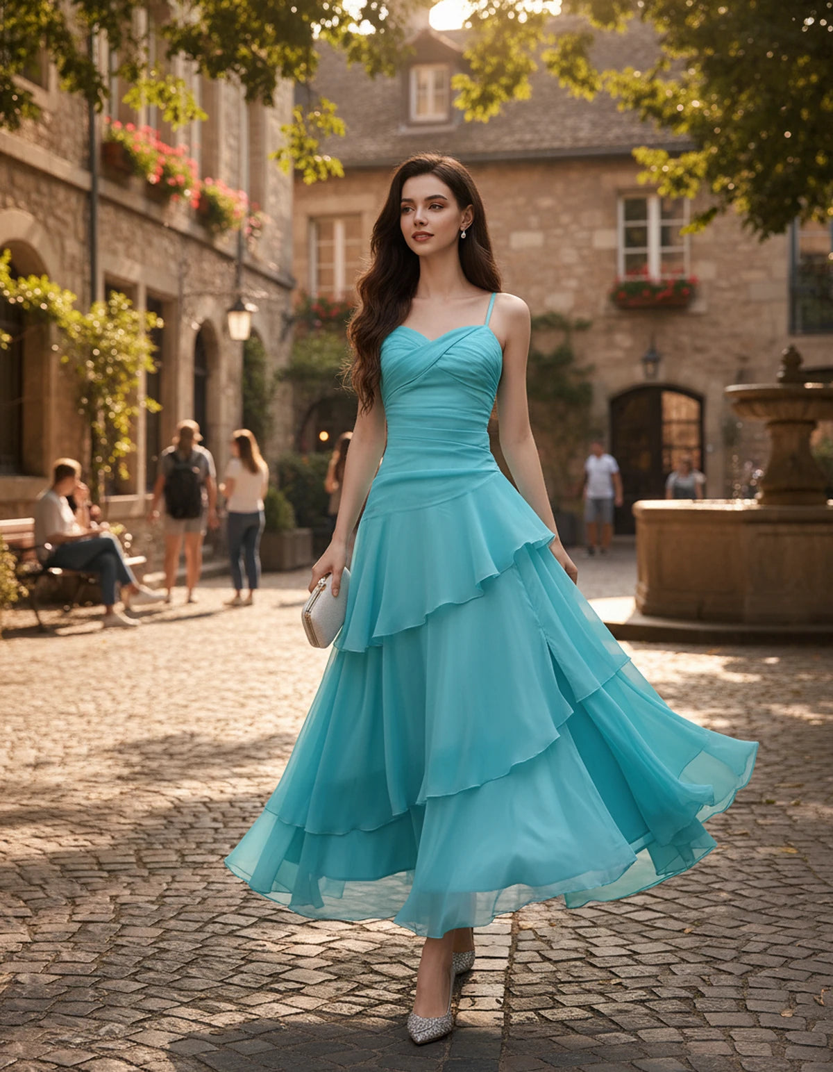 Mahonia Maxi Dresses — Lake Blue | SKU: RB-c612f4-lakeblue-XS,RB-c612f4-lakeblue-S,RB-c612f4-lakeblue-M,RB-c612f4-lakeblue-L,RB-c612f4-lakeblue-XL