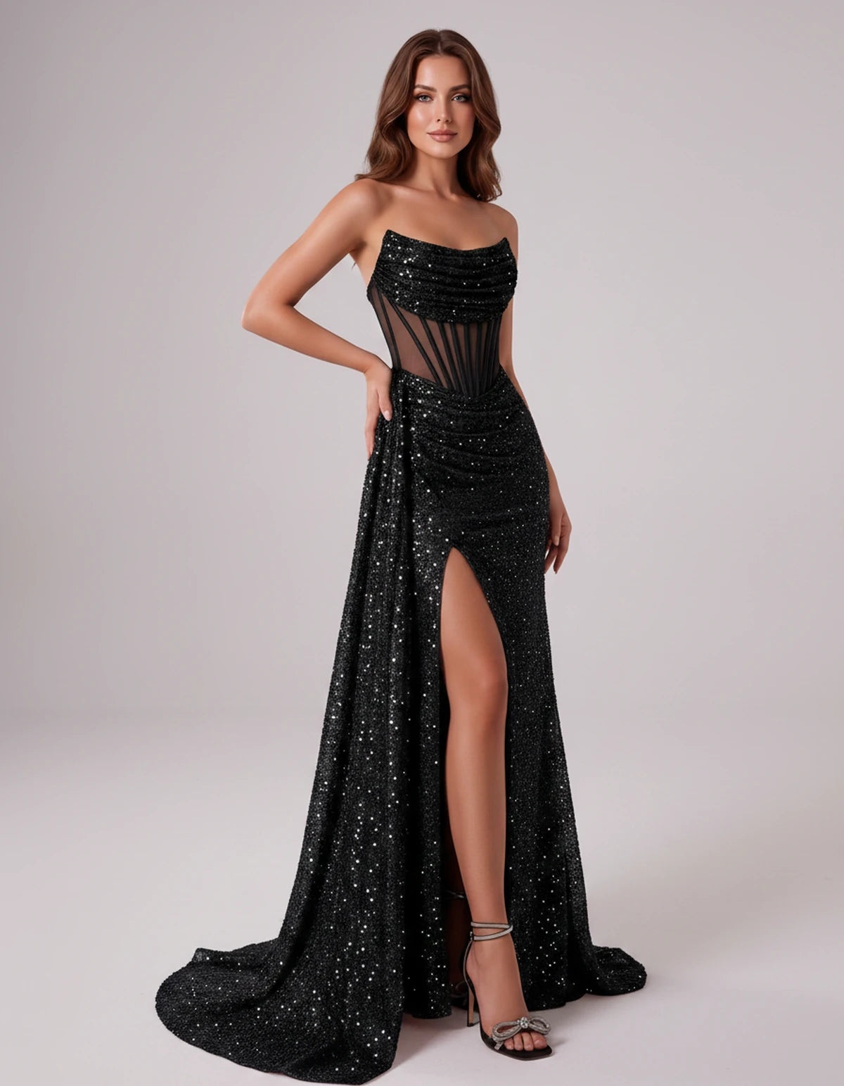 Maisonne Maxi Dresses — Black | SKU: RB-c17685-black-2,RB-c17685-black-4,RB-c17685-black-6,RB-c17685-black-8,RB-c17685-black-10,RB-c17685-black-12,RB-c17685-black-14,RB-c17685-black-14W,RB-c17685-black-16,RB-c17685-black-16W,RB-c17685-black-18W,RB-c17685-black-20W