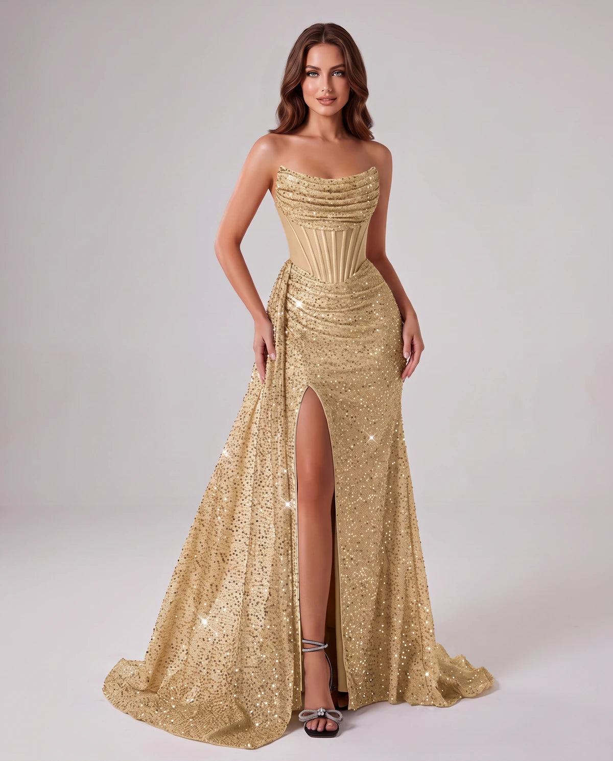 Maisonne Maxi Dresses — Champagne