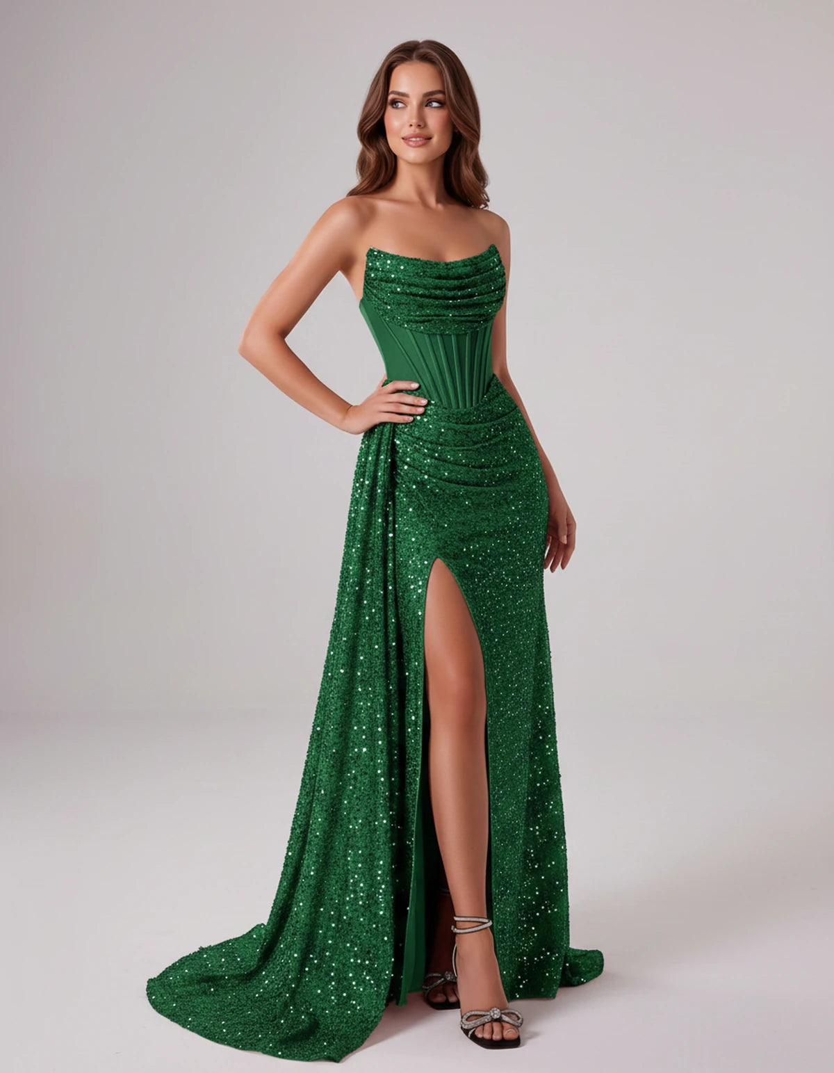 Maisonne Maxi Dresses — Green | SKU: RB-c17685-green-2,RB-c17685-green-4,RB-c17685-green-6,RB-c17685-green-8,RB-c17685-green-10,RB-c17685-green-12,RB-c17685-green-14,RB-c17685-green-14W,RB-c17685-green-16,RB-c17685-green-16W,RB-c17685-green-18W,RB-c17685-green-20W