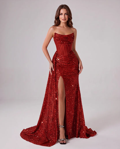 Maisonne Maxi Dresses — Red