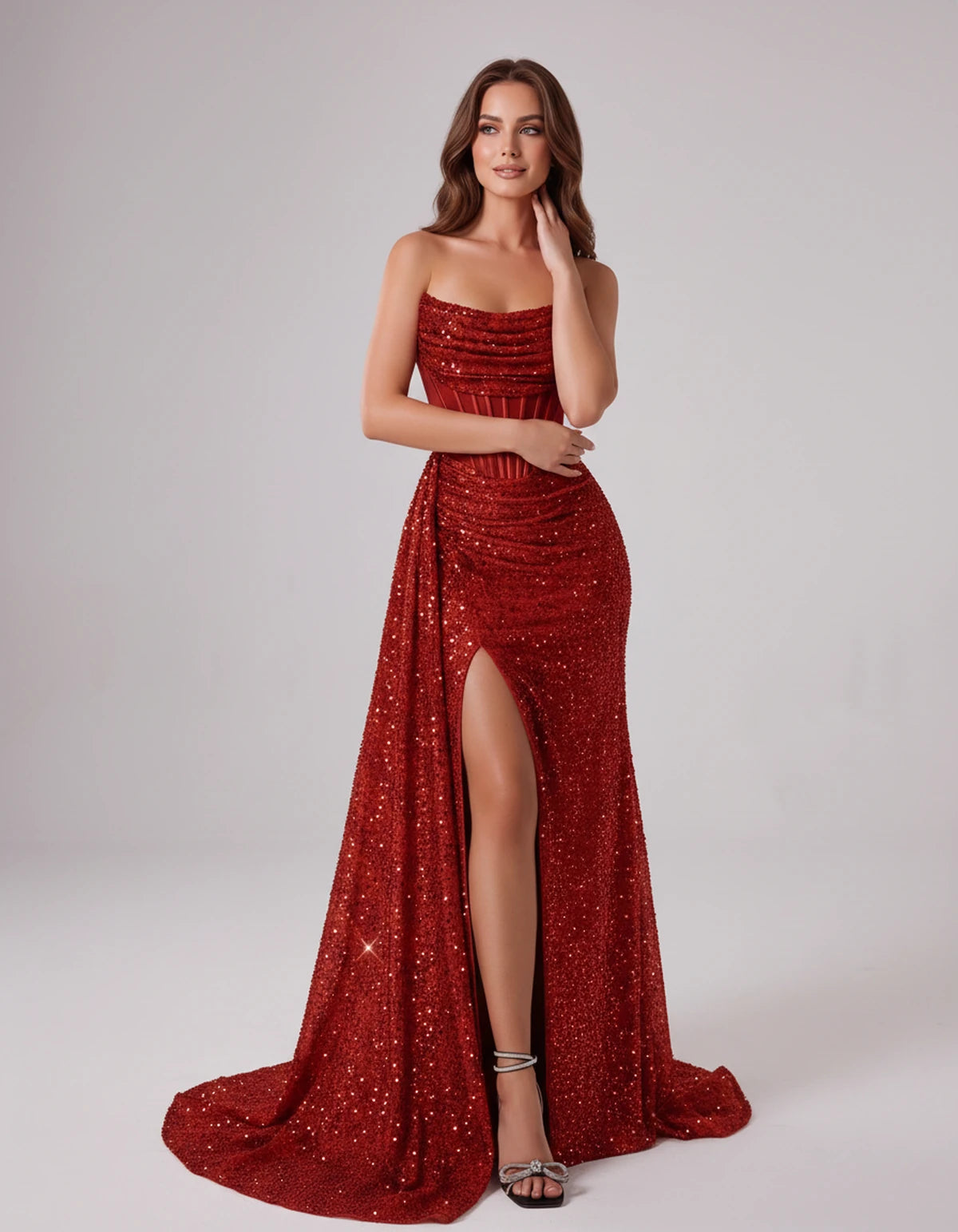 Maisonne Maxi Dresses — Red | SKU: RB-c17685-red-2,RB-c17685-red-4,RB-c17685-red-6,RB-c17685-red-8,RB-c17685-red-10,RB-c17685-red-12,RB-c17685-red-14,RB-c17685-red-14W,RB-c17685-red-16,RB-c17685-red-16W,RB-c17685-red-18W,RB-c17685-red-20W
